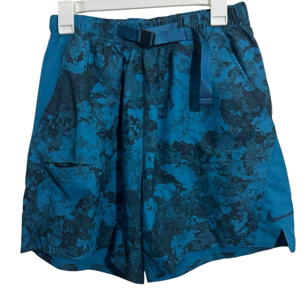 Nike Blue Patterned Activewear Swim Trunks